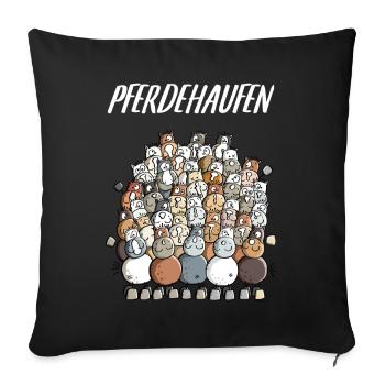 Mein Pferdehaufen - Sofakissenbezug 45 x 45 cm - Schwarz - Vorne