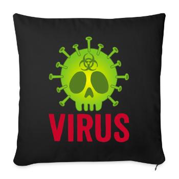 Skull virus - Sofa pillowcase 17,3'' x 17,3'' (45 x 45 cm) - black - Front