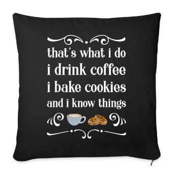 Baking baker baker - Sofa pillowcase 17,3'' x 17,3'' (45 x 45 cm) - black - Front