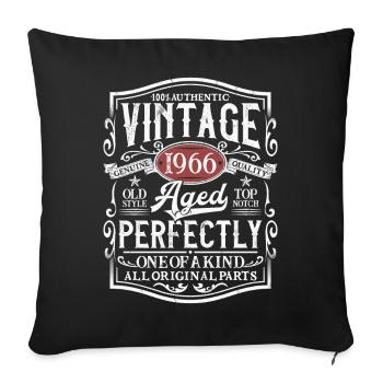 1966 Vintage Birthday Retro Gift - Sofa pillowcase 17,3'' x 17,3'' (45 x 45 cm) - black - Front