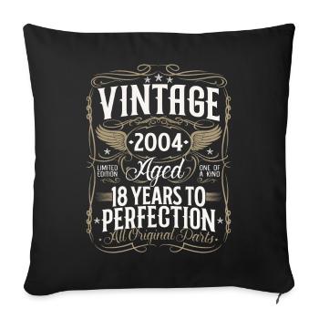 Vintage 2004 Vintage 18 Birthday Retro Gift - Sofa pillowcase 17,3'' x 17,3'' (45 x 45 cm) - black - Front