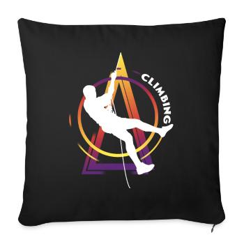 Climbing Climbing Climbers Mountains Climbing Wall - Sofa pillowcase 17,3'' x 17,3'' (45 x 45 cm) - black - Front
