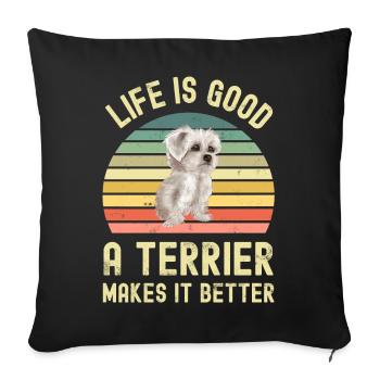 West Highland White Terrier - Sofa pillowcase 17,3'' x 17,3'' (45 x 45 cm) - black - Front