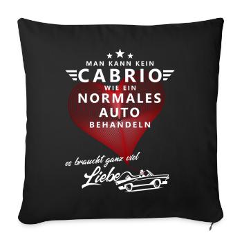 Cabrio Fahrer Spruch - Sofakissenbezug 45 x 45 cm - Schwarz - Vorne