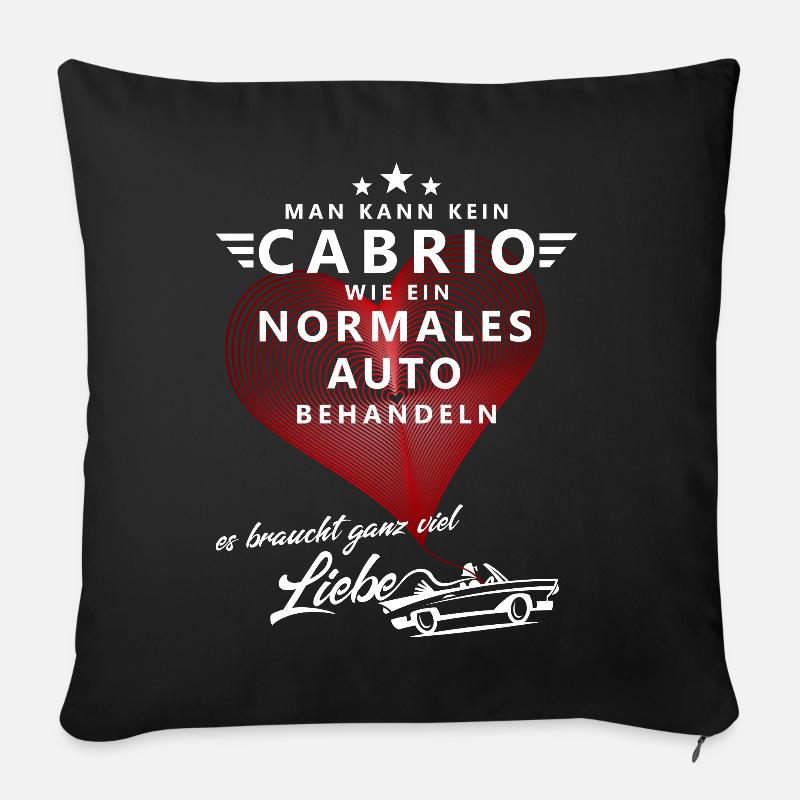 Cabrio Fahrer Spruch - Sofakissenbezug 45 x 45 cm - Schwarz