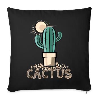 cactus cactus cactus symbol sun desert sand - Sofa pillowcase 17,3'' x 17,3'' (45 x 45 cm) - black - Front