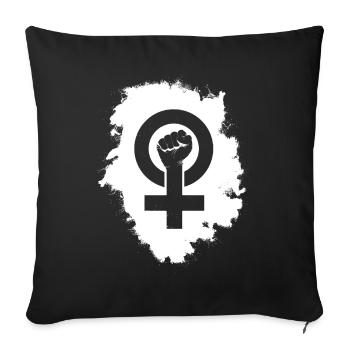 FEMINISM LOGO 2022 white - Sofa pillowcase 17,3'' x 17,3'' (45 x 45 cm) - black - Front