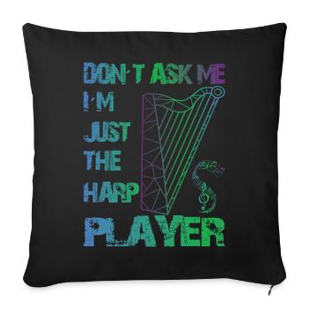 Harp Players - Sofa pillowcase 17,3'' x 17,3'' (45 x 45 cm) - black - Front