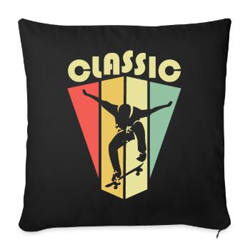 Classic Skateboarding Classic Retro Vintage Icon - Sofa pillowcase 17,3'' x 17,3'' (45 x 45 cm) - black - Front