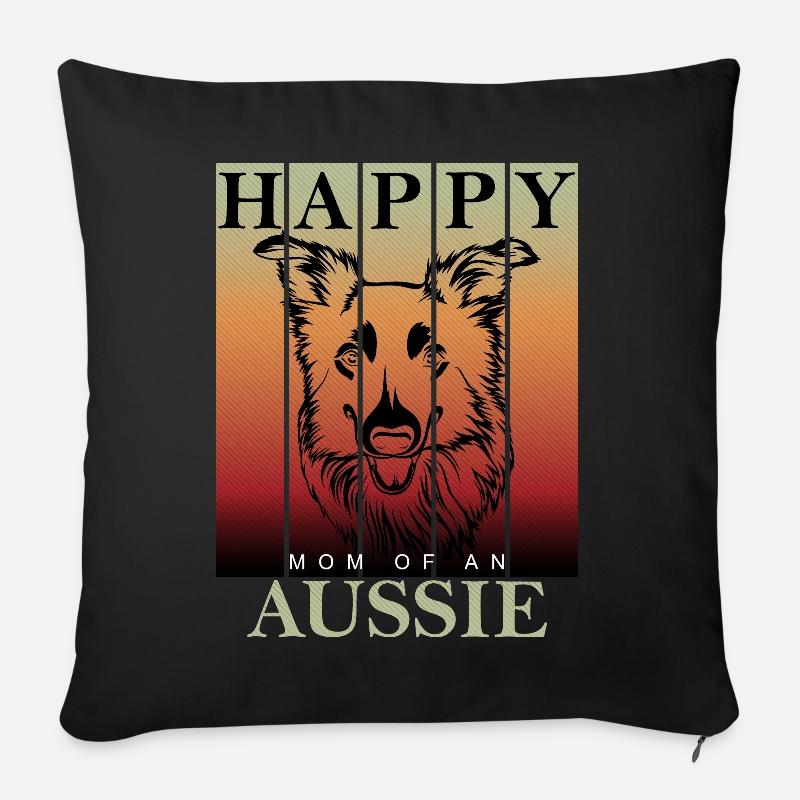 Australien Shepherd Aussie Mom - Sofakissenbezug 45 x 45 cm - Schwarz