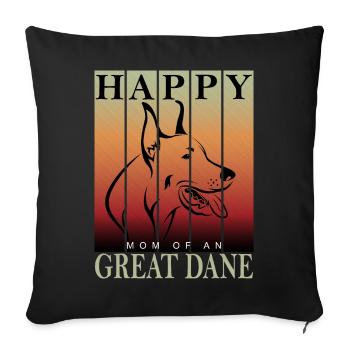 Deutsche Dogge - Happy Great Dane Maman - Housse de coussin décorative 45 x 45 cm - noir - Devant