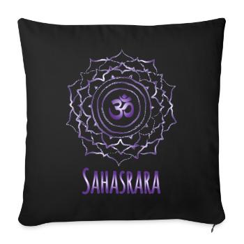 Mandala Om Sahasrara Violet Design - Housse de coussin décorative 45 x 45 cm - noir - Devant