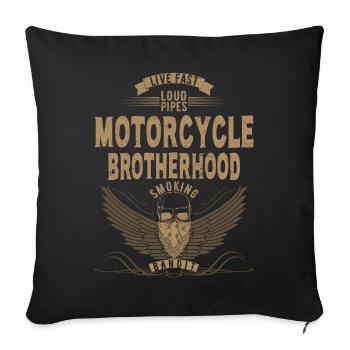 MOTORCYCLE BROTHERHOOD - Sofakissenbezug 45 x 45 cm - Schwarz - Vorne