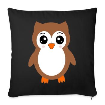 brown owl bird bird protection - Sofa pillowcase 17,3'' x 17,3'' (45 x 45 cm) - black - Front