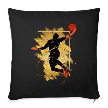 Basketball Basketball Player Dunking Gold Splash - Sofa pillowcase 17,3'' x 17,3'' (45 x 45 cm) - black - Front