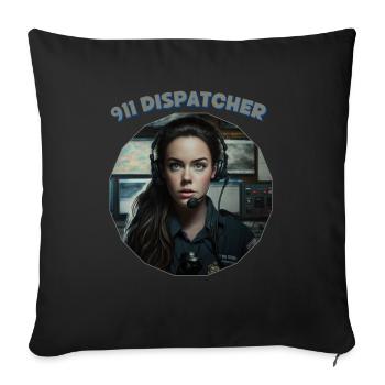 dispatcher women - Sofa pillowcase 17,3'' x 17,3'' (45 x 45 cm) - black - Front