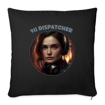 Operator, Dispatchers, women - Sofa pillowcase 17,3'' x 17,3'' (45 x 45 cm) - black - Front