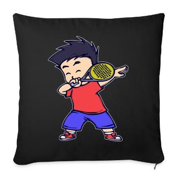 Joueur de raquette de padel Entraînement de tennis de padel - Housse de coussin décorative 45 x 45 cm - noir - Devant