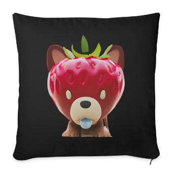 Chien fraise - Housse de coussin décorative 45 x 45 cm - noir - Devant