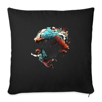 Skydiving lover, funny - Sofa pillowcase 17,3'' x 17,3'' (45 x 45 cm) - black - Front