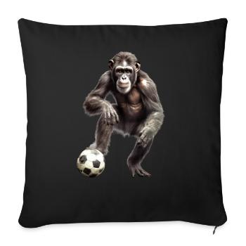 Animal Soccer Players, drôle de singe - Housse de coussin décorative 45 x 45 cm - noir - Devant