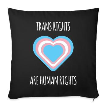 Mois de la fierté - Trans Rights Art Human Rights - Housse de coussin décorative 45 x 45 cm - noir - Devant