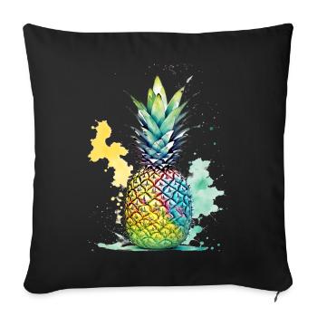 Pineapple - Sofa pillowcase 17,3'' x 17,3'' (45 x 45 cm) - black - Front