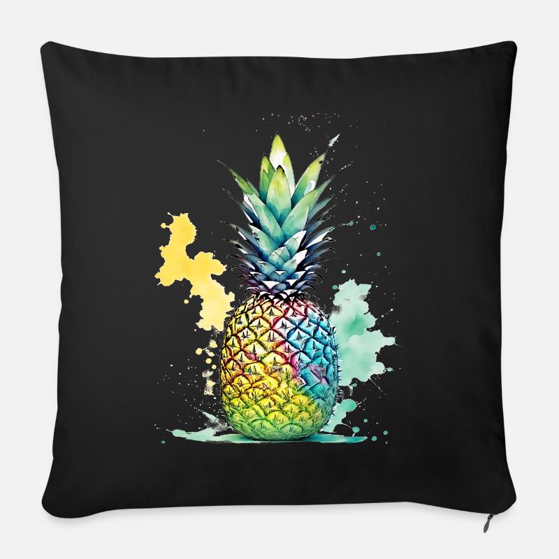 Ananas - Sofakissenbezug 45 x 45 cm - Schwarz