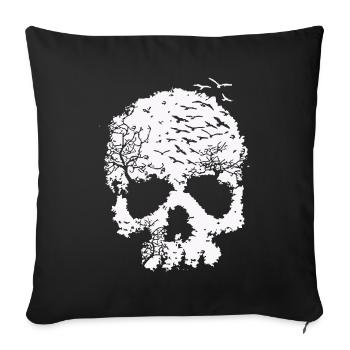 Tree of Life Skull Illustration - Sofa pillowcase 17,3'' x 17,3'' (45 x 45 cm) - black - Front