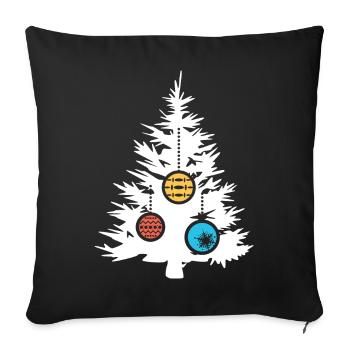 Christmas Tree Symbol Balls Colors Icon Fir Forest - Sofa pillowcase 17,3'' x 17,3'' (45 x 45 cm) - black - Front