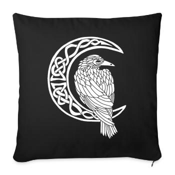 The White Raven and the Moon - Sofa pillowcase 17,3'' x 17,3'' (45 x 45 cm) - black - Front