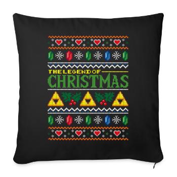 Ugly Christmas Sweater (Legendary Christmas) - Sofa pillowcase 17,3'' x 17,3'' (45 x 45 cm) - black - Front