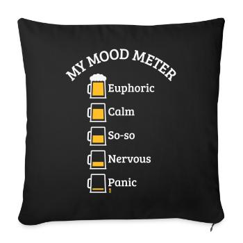 My Mood Meter (Beer Drinker / V2 / NEG) - Sofa pillowcase 17,3'' x 17,3'' (45 x 45 cm) - black - Front