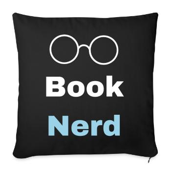 Book nerd - Sofa pillowcase 17,3'' x 17,3'' (45 x 45 cm) - black - Front