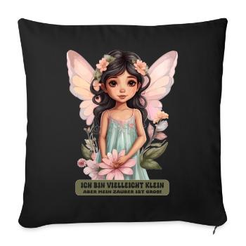 Kleine Fee - Sofakissenbezug 45 x 45 cm - Schwarz - Vorne