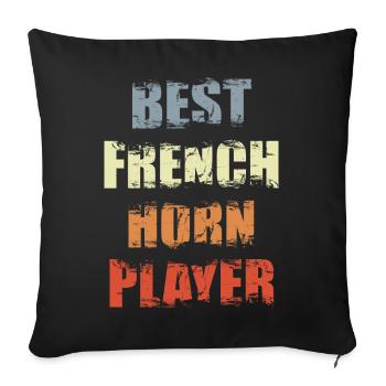 Meilleur joueur de cor français - Housse de coussin décorative 45 x 45 cm - noir - Devant