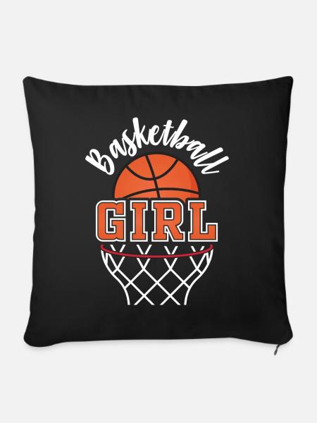 Basketball Basketballerin Frauen Basketball - Sofakissenbezug 45 x 45 cm - Schwarz