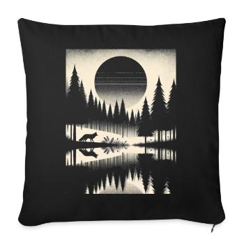 FUCHS IM WALD - Sofakissenbezug 45 x 45 cm - Schwarz - Vorne