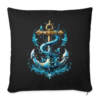Anchor Water Splash - Sofa pillowcase 17,3'' x 17,3'' (45 x 45 cm) - black - Front