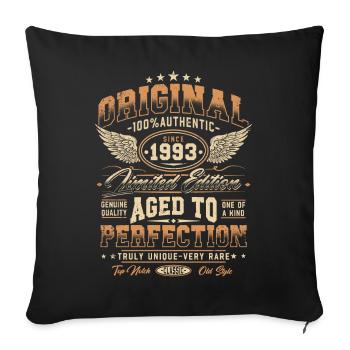 Original 1993 Vintage Born Cadeau d’anniversaire - Housse de coussin décorative 45 x 45 cm - noir - Devant