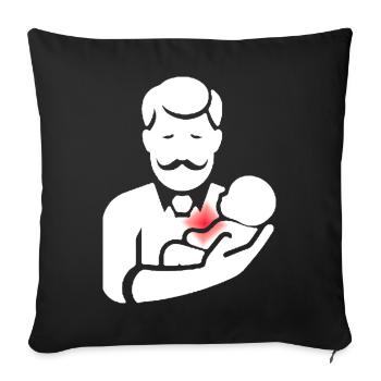 papa père papou humour blague cadeau t - Housse de coussin décorative 45 x 45 cm - noir - Devant