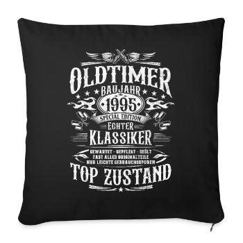 Oldtimer Baujahr 1995 Jahrgang Geburtstag Geschenk - Sofakissenbezug 45 x 45 cm - Schwarz - Vorne