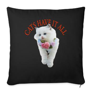 Sassy Cat - Sofa pillowcase 17,3'' x 17,3'' (45 x 45 cm) - black - Front