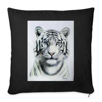 White Tiger - Weisser Tiger - Sofa pillowcase 17,3'' x 17,3'' (45 x 45 cm) - black - Front