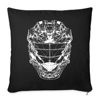 Casque de crosse Line Art - Housse de coussin décorative 45 x 45 cm - noir - Devant