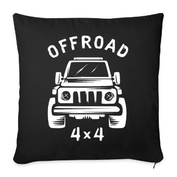 offroad 4x4 Geländewagen - Auto und Wildnis - Sofakissenbezug 45 x 45 cm - Schwarz - Vorne