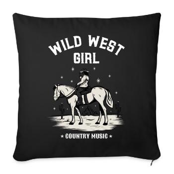 WILD WEST GIRL COUNTRY MUSIC - Sofa pillowcase 17,3'' x 17,3'' (45 x 45 cm) - black - Front