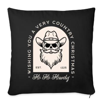 Christmas cowboy wishes Santa skull creepy western - Sofa pillowcase 17,3'' x 17,3'' (45 x 45 cm) - black - Front