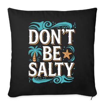 L’ambiance de la plage ne soit pas salée Design - Housse de coussin décorative 45 x 45 cm - noir - Devant