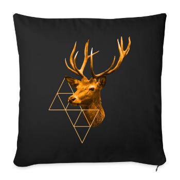 golden stag - Sofa pillowcase 17,3'' x 17,3'' (45 x 45 cm) - black - Front